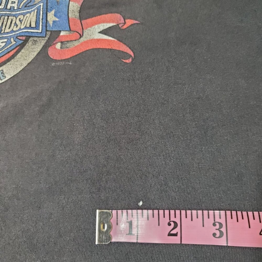 VTG 1995 Harley Davidson Sz L T-Shirt Atlanta Georgia 100% Cotton Faded Black - Picture 10 of 10